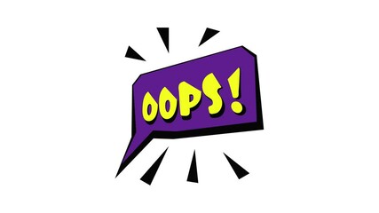 Poster - Oops sound effect icon animation best cartoon object on white background