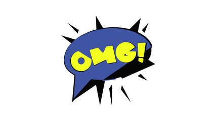 Poster - Omg explosion sound effect speech bubble icon animation best cartoon object on white background