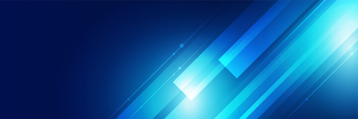 Wall Mural - technology global blue wide banner design background. abstract modern 3d banner design with dark blu