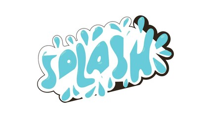 Poster - Splash sound effect icon animation best cartoon object on white background