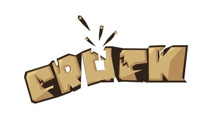 Sticker - Crack sound effect icon animation best cartoon object on white background
