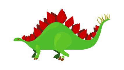 Wall Mural - Stegosaurus icon animation best cartoon object on white background
