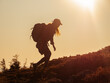 © Buyanskyy Production - Hike travel Asian hiker woman carrying heavy backpack tired on outdoor trek in Grand Canyon trail walking up the mountain. Active healthy lifestyle.