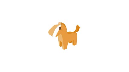 Poster - Horse trojan icon animation best cartoon object on white background