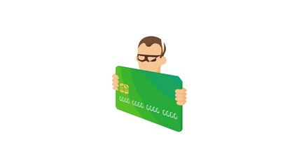 Poster - Credit card thief icon animation best cartoon object on white background