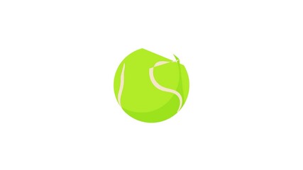 Wall Mural - Tennis ball icon animation best cartoon object on white background