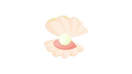 Sticker - Pearl in a shell icon animation best cartoon object on white background