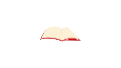 Poster - Blank opened book icon animation best cartoon object on white background