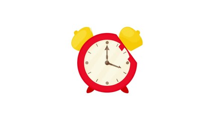 Poster - Red alarm clock icon animation best cartoon object on white background