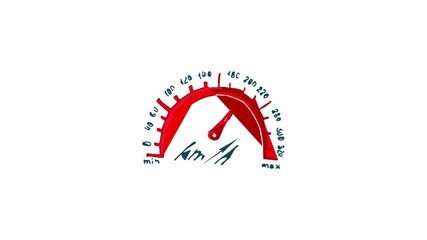 Poster - Speedometr icon animation best cartoon object on white background