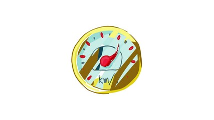 Poster - Speedometr icon animation best cartoon object on white background