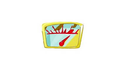 Poster - Speedometr icon animation best cartoon object on white background