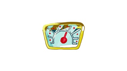 Poster - Speedometr icon animation best cartoon object on white background