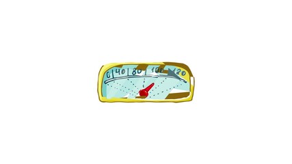 Poster - Speedometr icon animation best cartoon object on white background