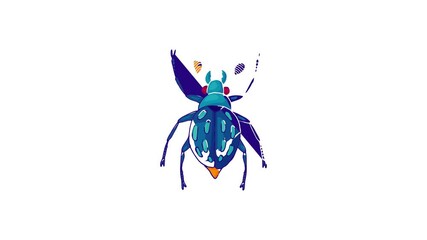 Wall Mural - Insect bug icon animation best cartoon object on white background