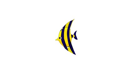 Poster - Fish zanclus icon animation best cartoon object on white background