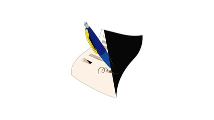 Poster - The document is signed icon animation best cartoon object on white background