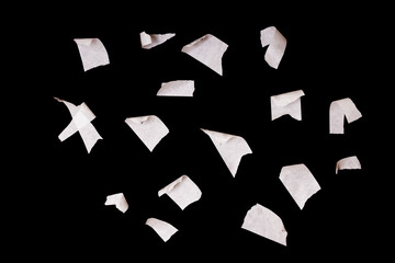 Poster - a set of pieces of white scotch tape isolated on a black background