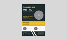 Town Hall Meeting Flyer Template Design. Town Hall Meeting Flyer Samples. Conference Poster Leaflet Design, A4 Size, Cover, Poster, Print-ready