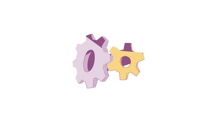 Poster - Gear icon animation best cartoon object on white background
