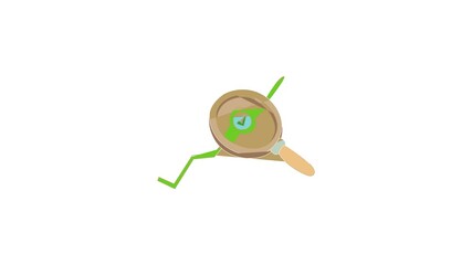 Poster - magnifier icon animation best cartoon object on white background