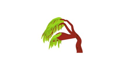 Poster - Weeping willow icon animation best cartoon object on white background
