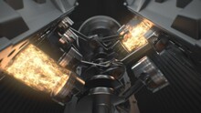 Beautiful V8- Engine Animation Seamless Looped With Accurate Injection And Explosion. (4k High-quality)