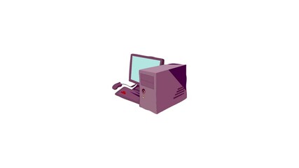 Poster - computer icon animation best cartoon object on white background
