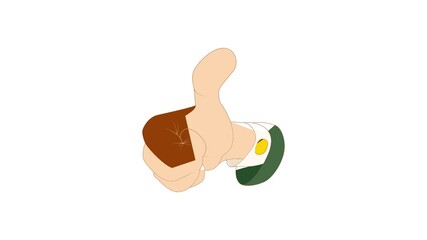 Poster - Thumb up sign icon animation best cartoon object on white background