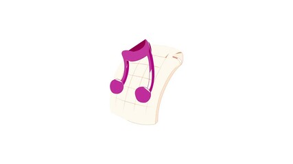 Poster - MP3 audio file extension icon animation best cartoon object on white background
