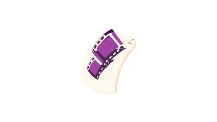 Poster - MOV file icon animation best cartoon object on white background