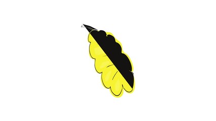 Poster - Yellow oak leaf icon animation best cartoon object on white background