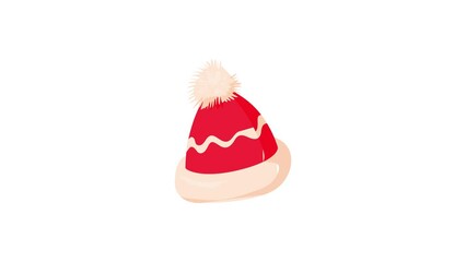 Sticker - Winter hat icon animation best cartoon object on white background