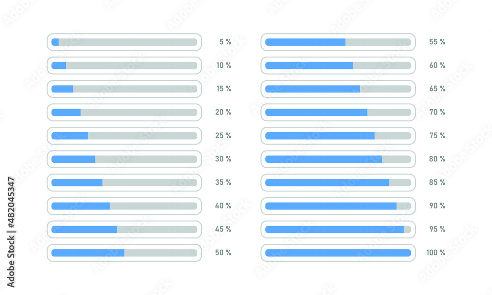 Percent progress bar line interface. Upload Download Loader Web element ...