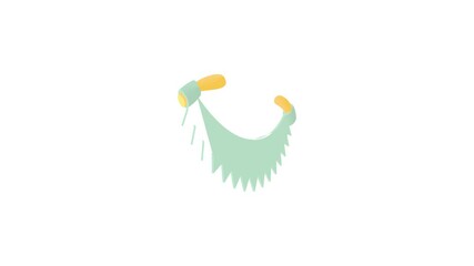 Poster - Two handled saw icon animation best cartoon object on white background