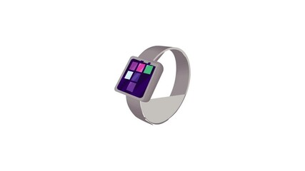 Poster - Smart watch icon animation best cartoon object on white background