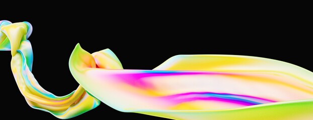 Poster - colorful flow poster. Wave Liquid shape