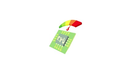 Poster - Measurement of processor temperature icon animation best cartoon object on white background