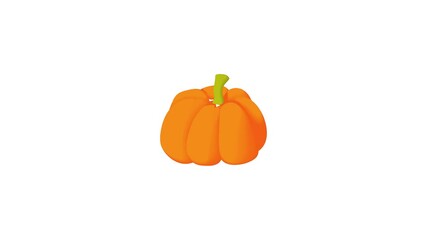 Poster - Pumpkin icon animation best cartoon object on white background