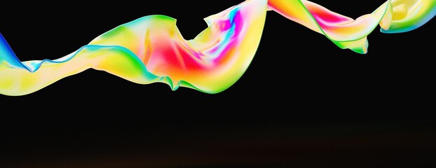 Poster - Background with an abstract liquid color flow and motion of a wavy