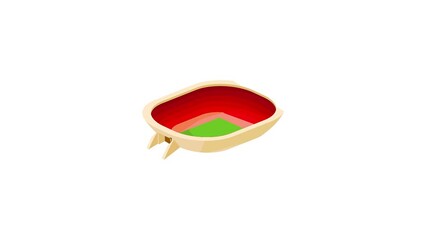 Poster - Square stadium icon animation best cartoon object on white background