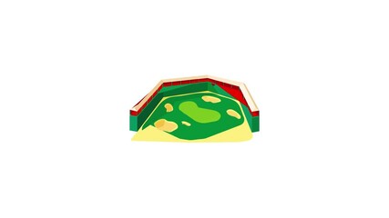 Poster - Golf course icon animation best cartoon object on white background
