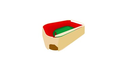 Poster - Stadium with green field icon animation best cartoon object on white background