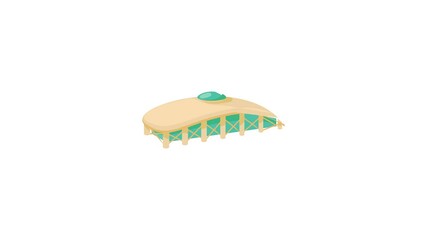 Poster - Roofed stadium icon animation best cartoon object on white background