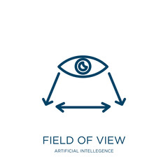 Poster - field of view icon from artificial intellegence and future technology collection. Thin linear field of view, view, field outline icon isolated on white background. Line vector field of view sign,