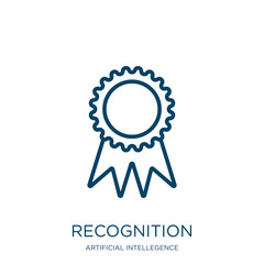 Poster - recognition icon from artificial intellegence and future technology collection. Thin linear recognition, technology, achievement outline icon isolated on white background. Line vector recognition