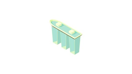 Poster - Marina Bay Sands hotel in Singapore icon animation best cartoon object on white background