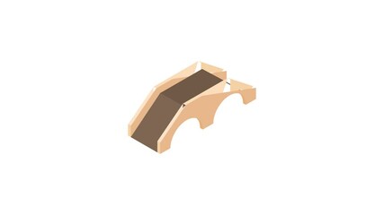Poster - Bridge with hoist icon animation best cartoon object on white background