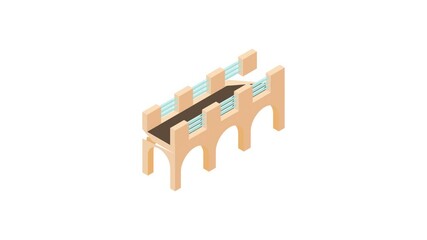 Poster - High bridge icon animation best cartoon object on white background