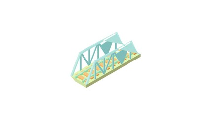 Poster - Railway bridge icon animation best cartoon object on white background